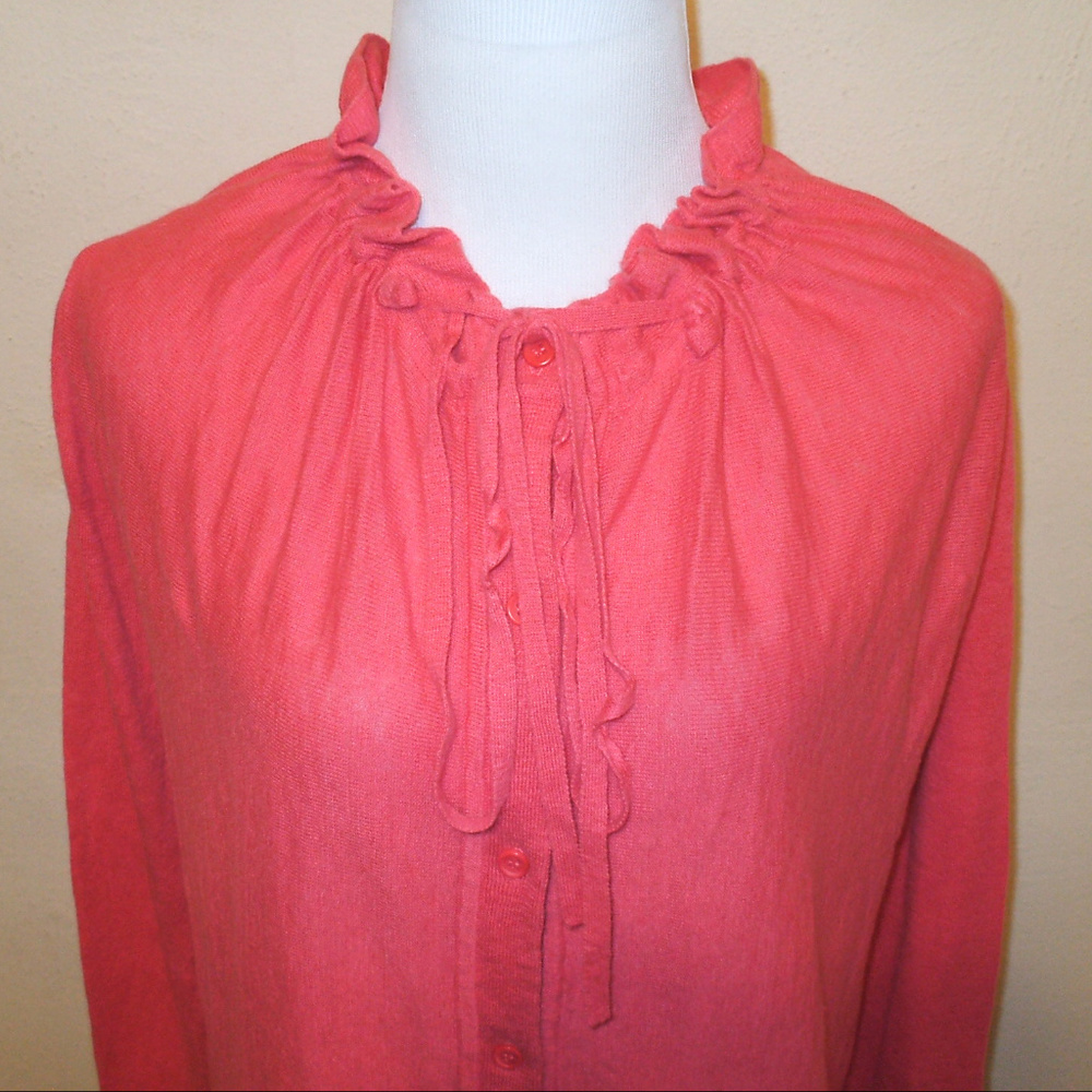 BCBG Max Azria Linen Blend Pink Cardigan Sweater